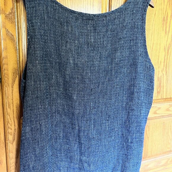 FLAX 100% Linen Blue & White Ladies Sleeveless Tank Top - Size L/Large - EUC - Picture 6 of 12